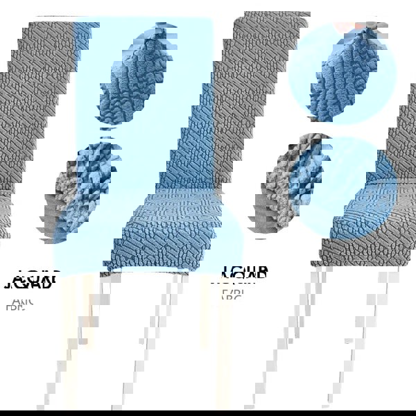 Anyseat Blue Checkered Line Elastic Chair Cover for Dining Room