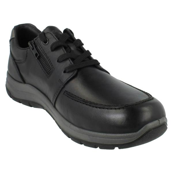Rieker Mens Rieker TEX Zip Detailed Extra Wide Lace Up Shoes 03607