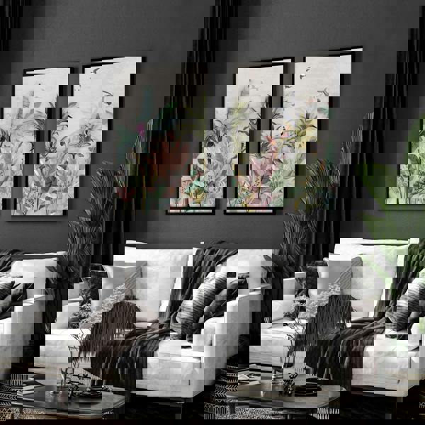 Living room wall pictures | Set of 2 Asian wall art prints