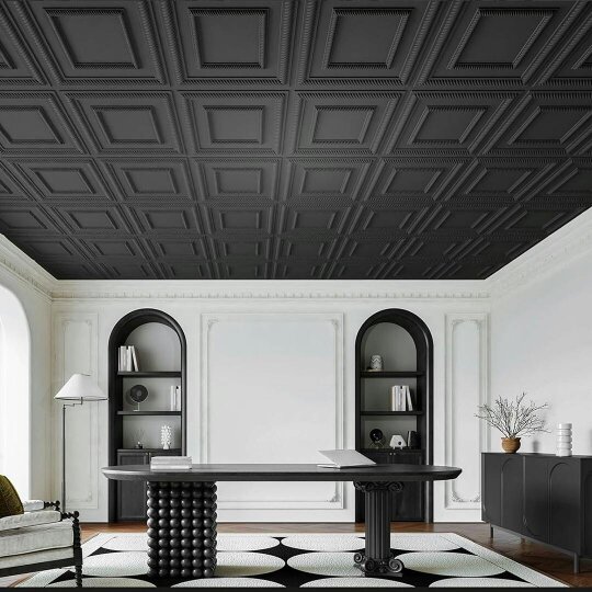 Havendro 11PCS 3D Tiles Ceiling Wall Stickers Self-Adhesive Waterproof Thick Wall Panels