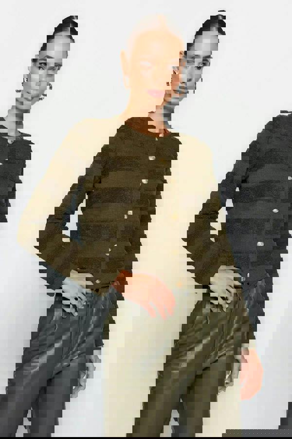 WOVCOR Crew Neck Knit Cardigan