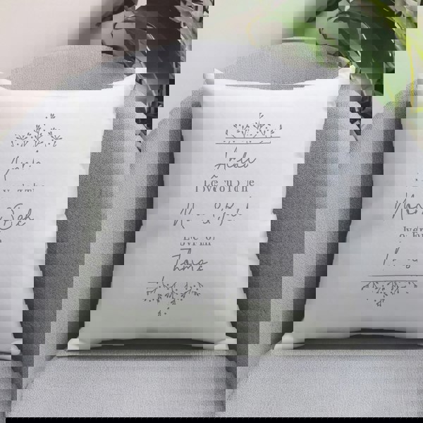 Personalised Memento Company Personalised Grey Floral Cushion