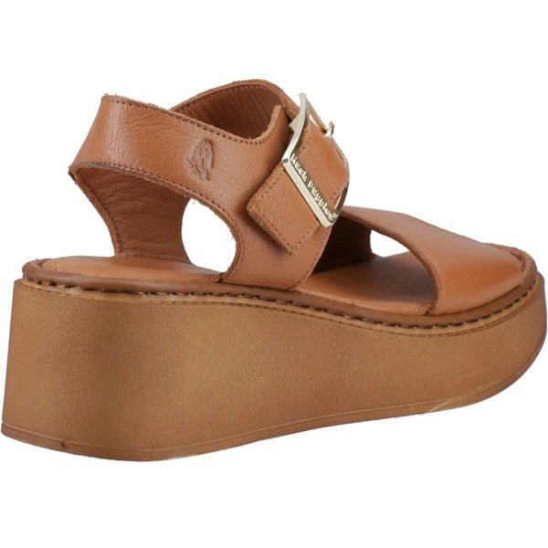 Hush Puppies Beatrix Wedge Leather Women's Sandals - Tan