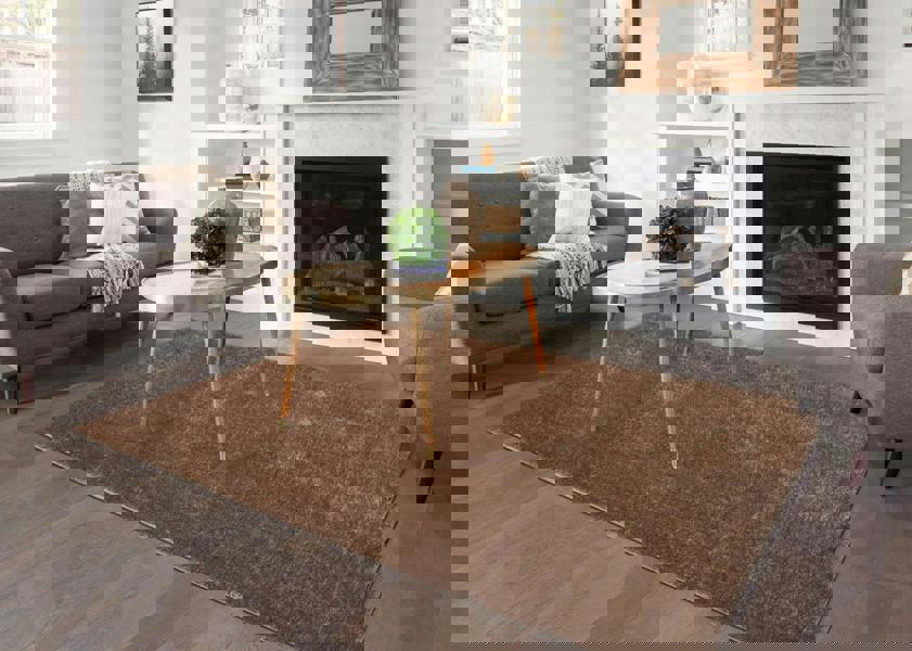 Smart Living Polyester Shaggy Rug - Dark Beige