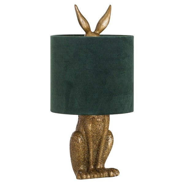 Hill Interiors Hare Table Lamp - Antique Gold/Green