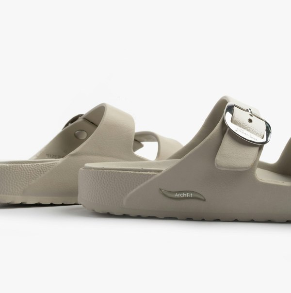 Skechers ARCH FIT CALI BREEZE - GOLD STAR Womens Sandals Natural/Purple
