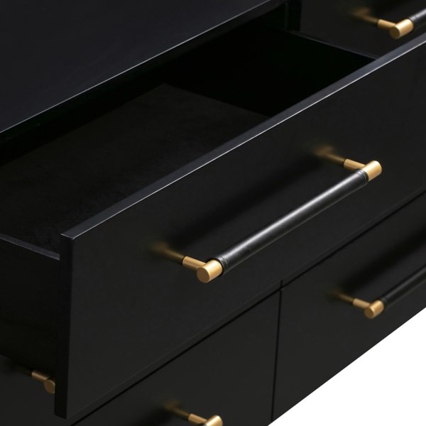 Furniture Edit Trident Black 6 Drawer Dresser Chest Of Drawers