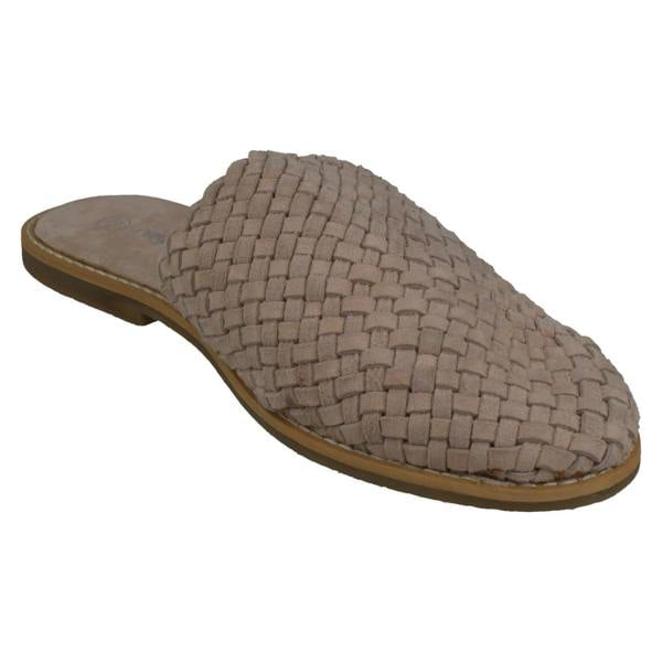 Leather Collection Ladies Leather Collection Weave Vamp Mules