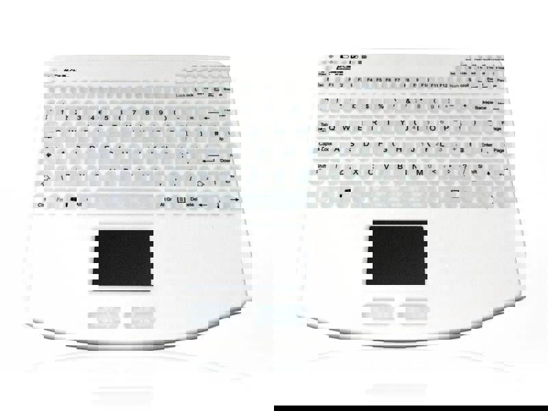 Accuratus AccuMed 540 RF - RF 2.4GHz Wireless & Rechargeable Mini Sealed IP67 Antibacterial Clinical / Medical Keyboard with Touchpad