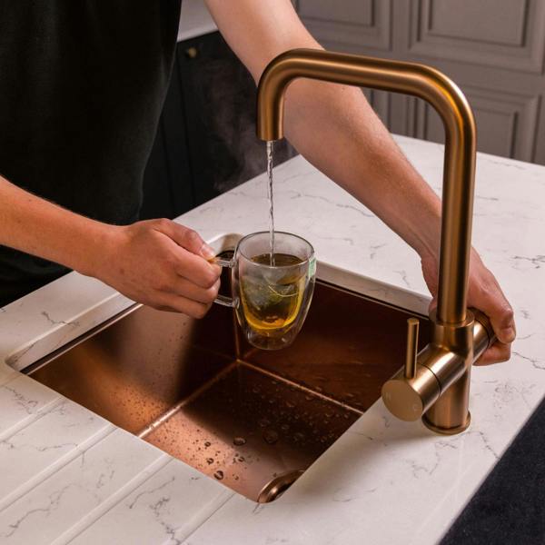 Flode Kyld 4 in 1 Instant Boiling & Cold Water Tap with Filtered Chilled Water | Brushed Copper Finish