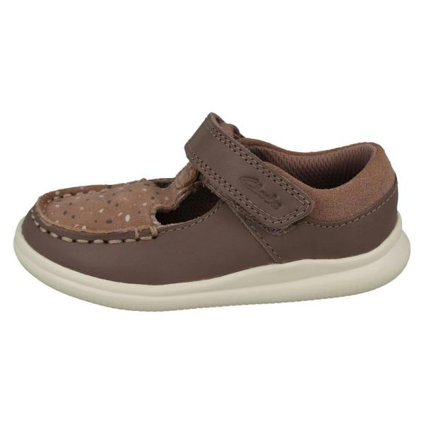 Clarks Girls Clarks Spotty Detailed T-Bar Shoes Crest Moc