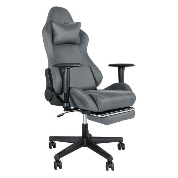 Levede Office Desk Chair Gaming Recliner Adjustable Height with Footrest Grey