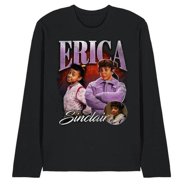 Stranger Things Unisex Adult Homage Erica Long-Sleeved T-Shirt - Black - 