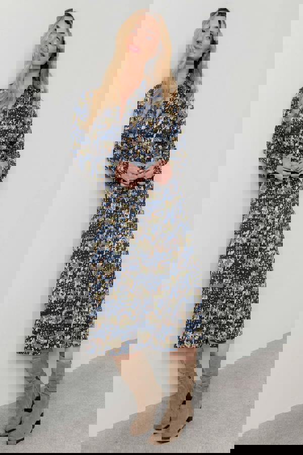 Lily & Me Anya Midi Shirt Dress Navy