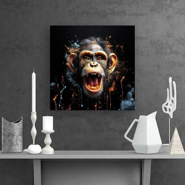 Warren Reed Monkey Face Splash Art Canvas