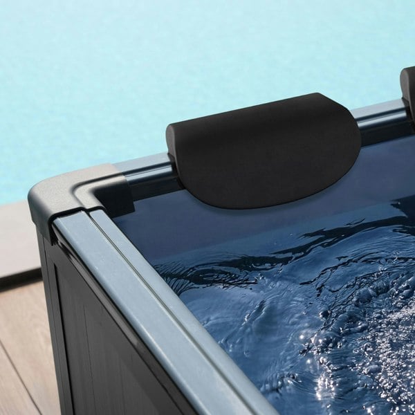 Wave Adriatic | 6 Person Square Aluminium Frame Hot Tub | Black Wood | UKCE