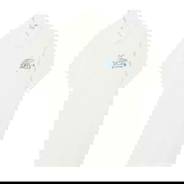 Lacoste Classic Fit Printed Polo Shirt White/Blue