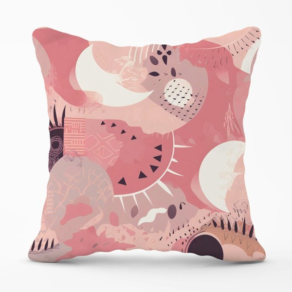 Warren Reed Abstract Pink White Cushions