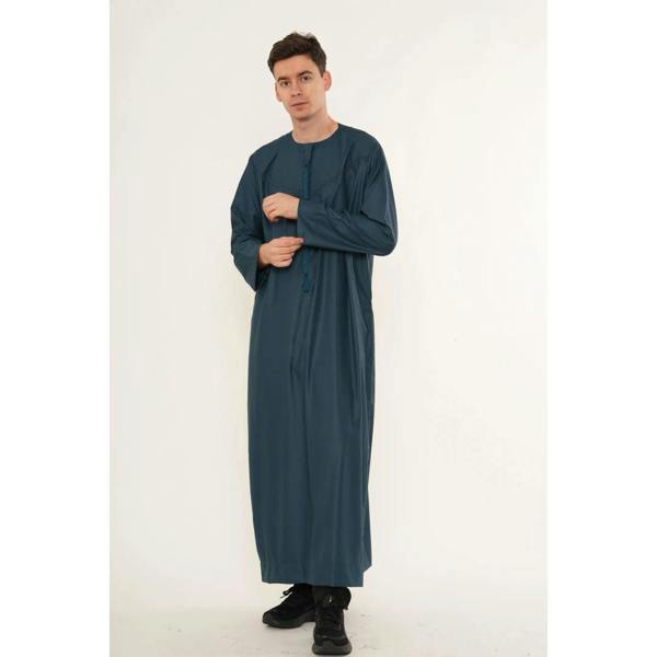TT-008 - Men's Emirati Omani Arab Tassel Thobe - Blue - Thobez - 6