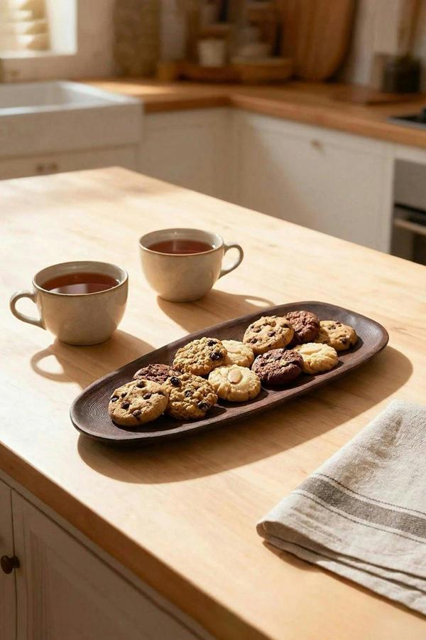 Asymmetrical Wooden Serving Plate 12mm x 30cm