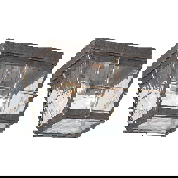 Outdoor IP44 2 Bulb Flush Light Imperial Bronze LED E27 60W Loops
