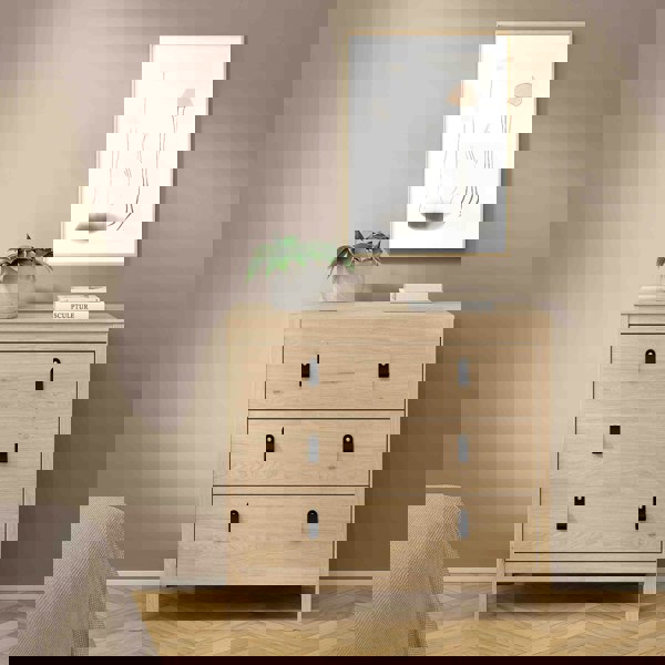 Furniture To Go Barcelona Chest 3 Drawers in Jackson Hickory Oak