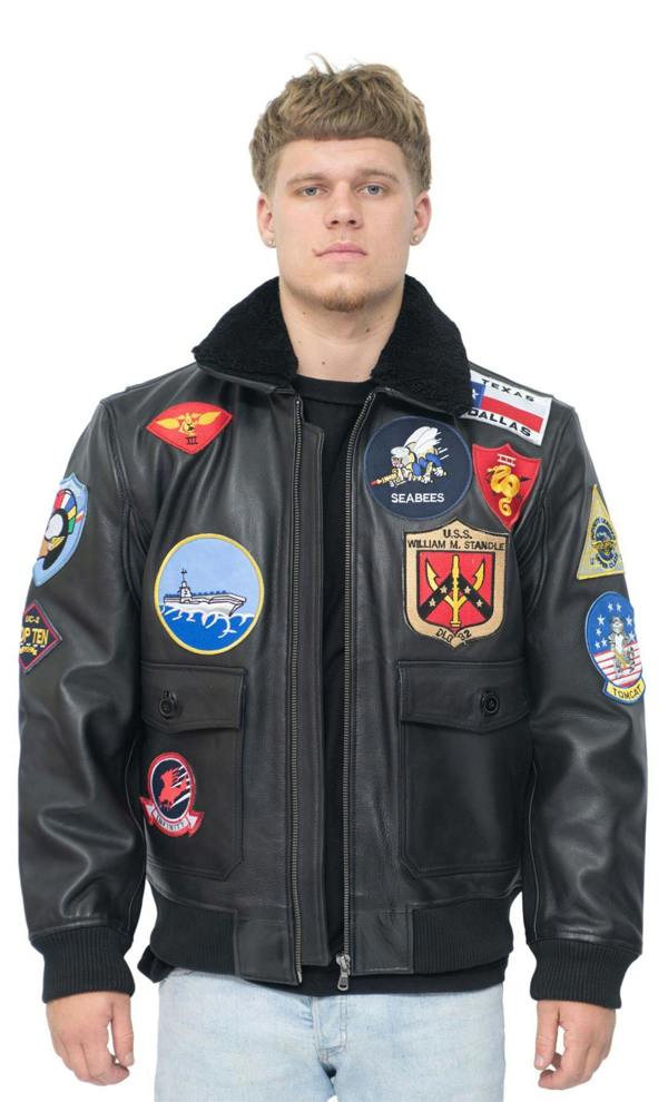 Infinity Leather Mens Top Gun A2 Leather Bomber Jacket-San Diego