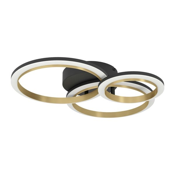 EGLO Calliera Black And Brass Steel LED Circle Modern Ceiling Light