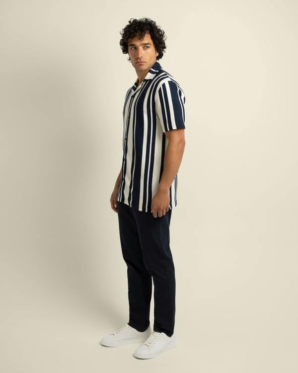 Larsson & Co Anker - Waffle Stripe Short Sleeve Shirt