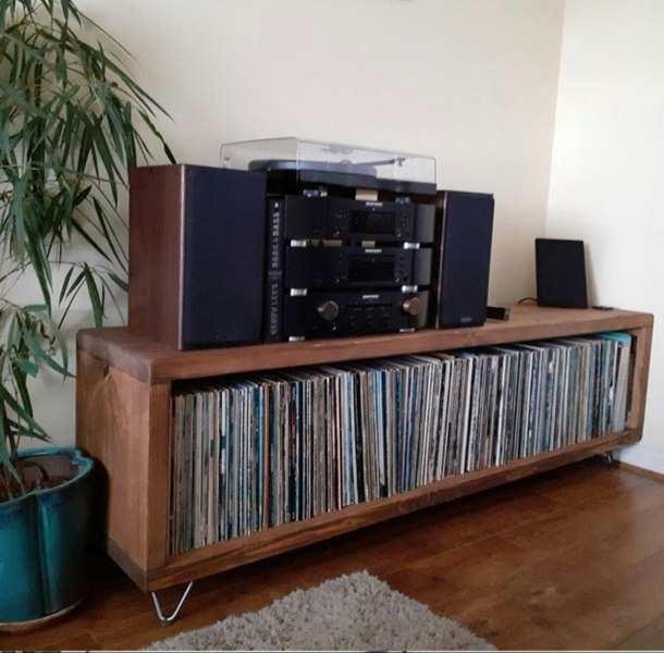 The Bespoke Carpentry Co Record Player Stand with Storage