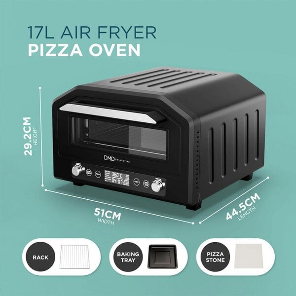 DMD Collective Electric Pizza Oven & Air Fryer Combo 17L – 400°C Indoor Countertop Oven, Fits 12" Pizza