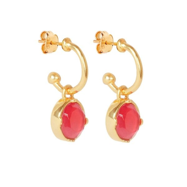 Lila Rasa Dazzling Ruby Red Crystal Hoop Earrings