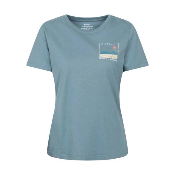 Mountain Warehouse Womens Explore The Mountains Printed T-Shirt - Blue