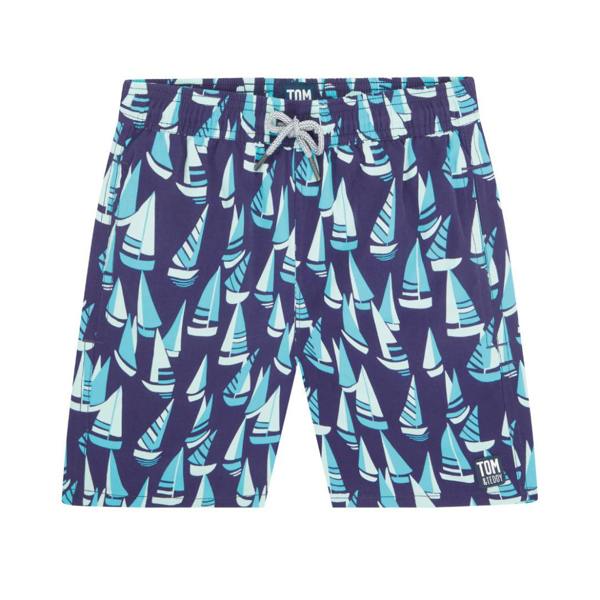 Tom & Teddy Mulberry & Sky Blue Boats