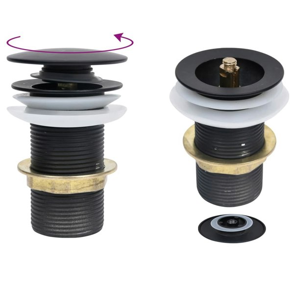 Berkfield Push Drain without Overflow Function Black 6.4x6.4x9.1 cm