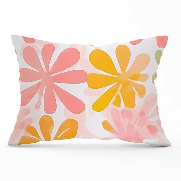 Warren Reed Yellow And Pink Flowers Cushions