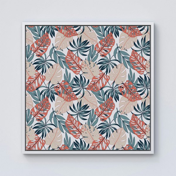 Warren Reed Tropical Leaf Pattern Framed Canvas