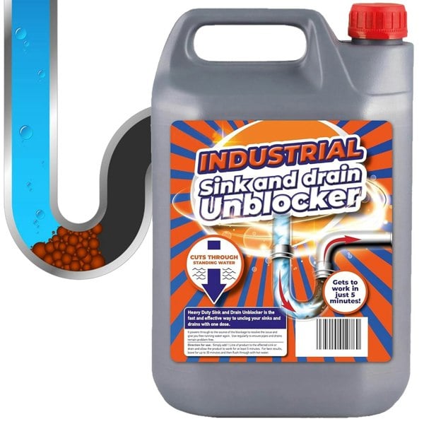 1 x 5 Litres Heavy Duty Sink & Drain Unblocker Plug Hole Toilet Cleaner