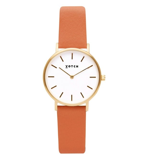 Votch Gold & Burnt Orange Watch | Petite