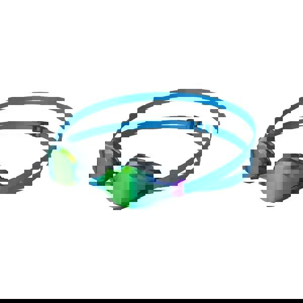 Speedo Fastskin Speedsocket 2 mirror goggles with blue strap and green lenses that reduce brightness