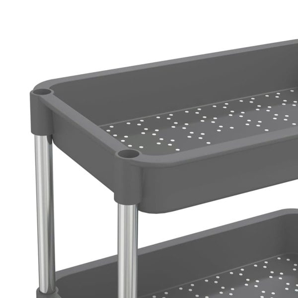 Berkfield 5-Tier Kitchen Trolley Grey 42x29x128 cm Iron and ABS