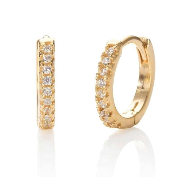Gold Plated Mini Huggie Hoop Earrings for Women - namana.london