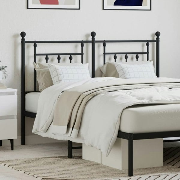 Berkfield Metal Headboard Black 150 cm