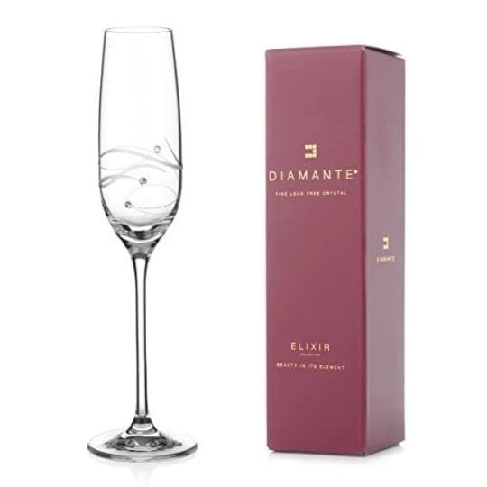 Diamante Champagne Flute ‘Moda Spiral' - Single Glass