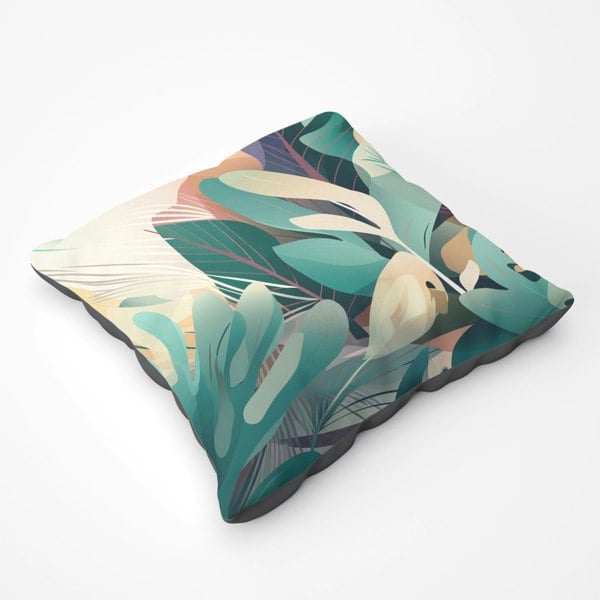 Warren Reed Abstract Tropical Leaves Floor Cushion