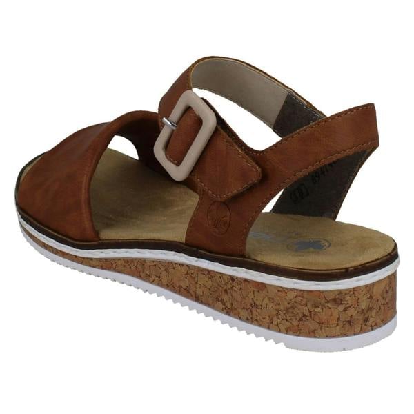 Rieker Ladies Rieker Strappy Crossover Wedge Sandals V3691