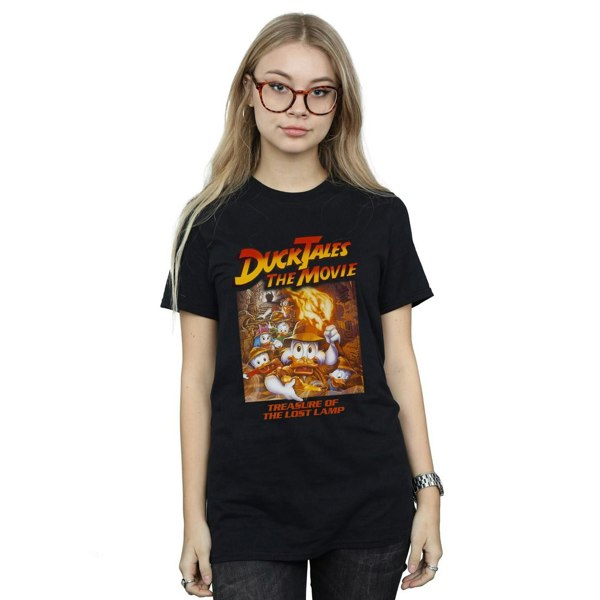 Disney Womens/Ladies Duck Tales The Movie Cotton Boyfriend T-Shirt - Black