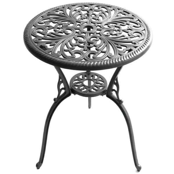 Homeology BANGUI Grey Garden and Patio Cast Aluminium Bistro Table