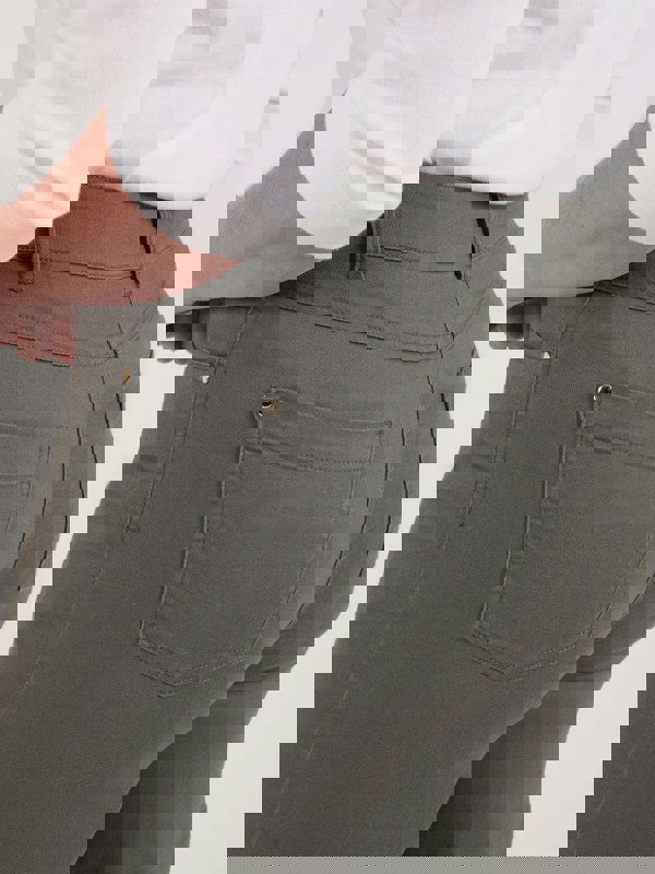 PennyPlain 5 Pocket Wide Leg Denim - Dark Sage