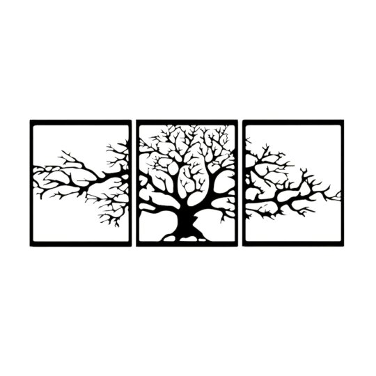 Decortie Tree of Life 3-Piece Metal Wall Art Set 60 cm